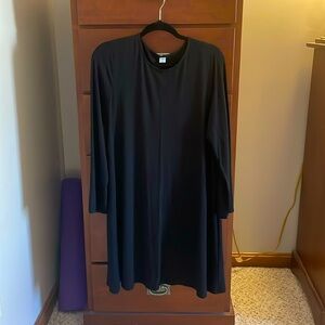 Old Navy long sleeve swing dress black womens Large